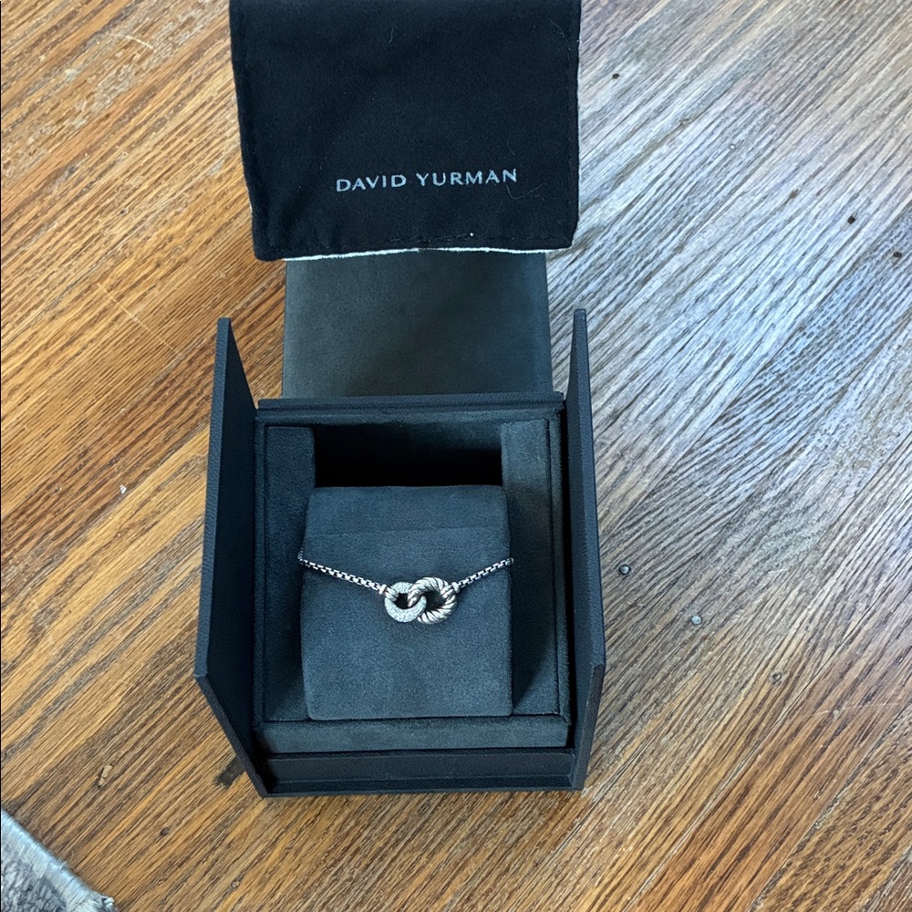 David Yurman Silver Diamond Infiniti necklace